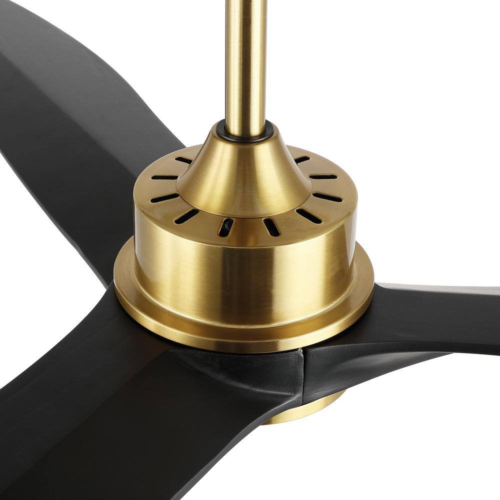 52-Inch Black and Gold Modern Ceiling Fan with LED Light and Remote