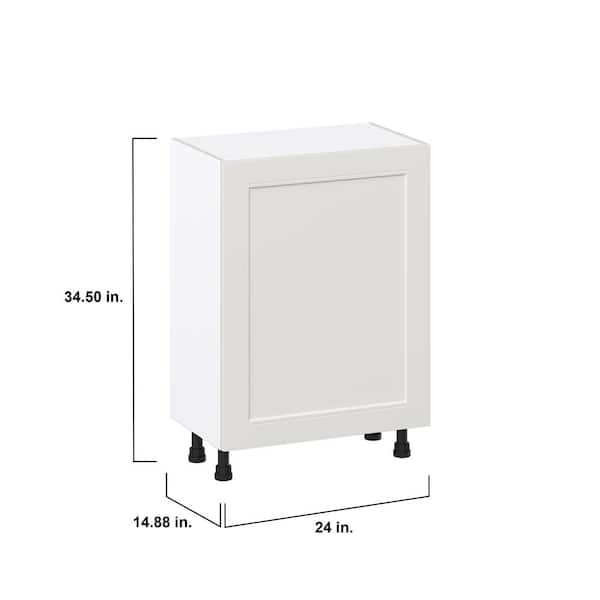 J COLLECTION 24 in. W x 14 in. D x 34.5 in. H Littleton Painted Gray Shaker Assembled Shallow Base Kitchen Cabinet with a Door