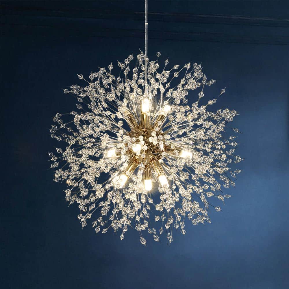 Calzada Decor 9-Light Gold Dandelion Firework Chandelier price history on PriceWatchPro