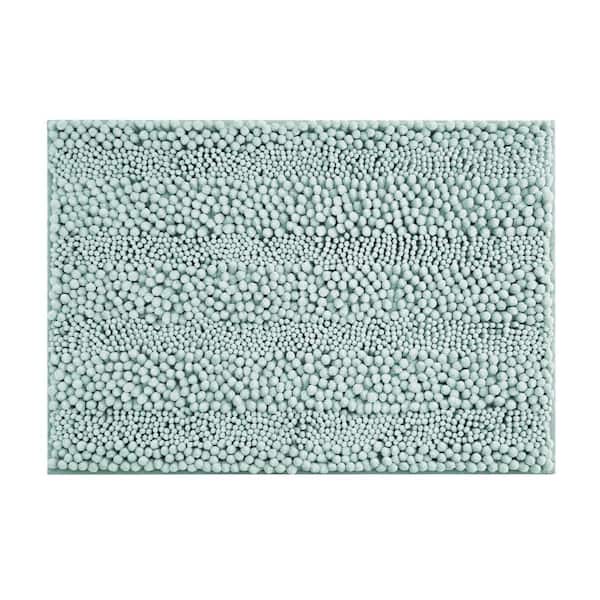 Laura Ashley Astor with TPR Backing 17 in. x 24 in. Sage Green Solid Color Polyester Rectangle Bath Mat