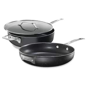 StackMaster 3-Piece Aluminum Non-Stick Diamond Infused Cookware Set