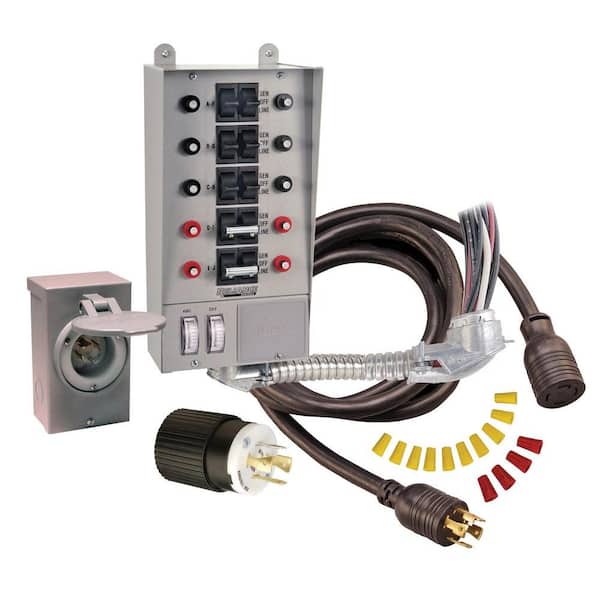 Reliance Controls 30 Amp 10 Circuit Manual Transfer Switch Kit