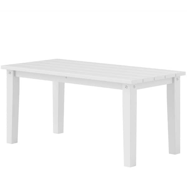 Outsunny HDPE Outdoor Coffee Table, All-Weather Rectangle Patio Coffee Table, Plastic Outdoor Patio Table