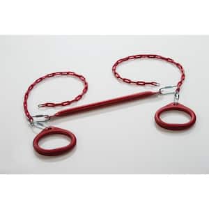 Circular Rings and Trapeze Bar Combo - Red