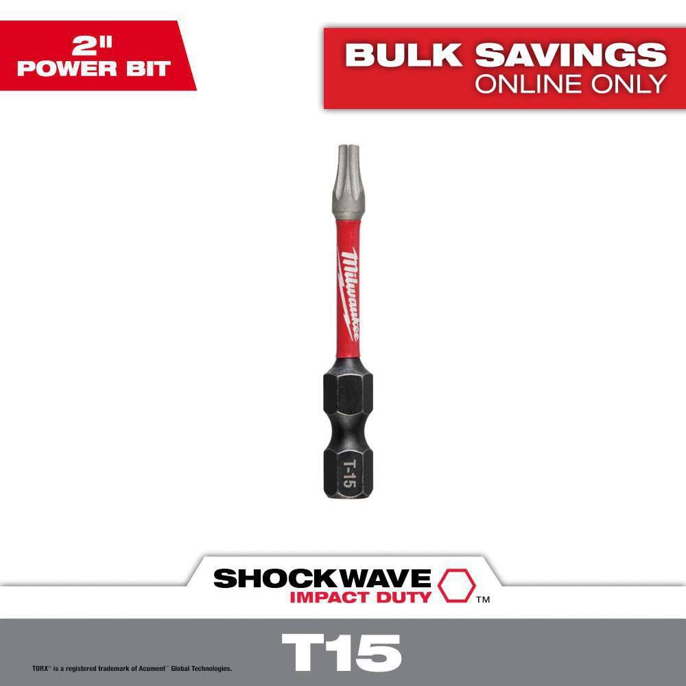 SHOCKWAVE Impact Duty 2 in. T15 Torx Alloy Steel Screw Driver Bit (1-Pack) price history on PriceWatchPro