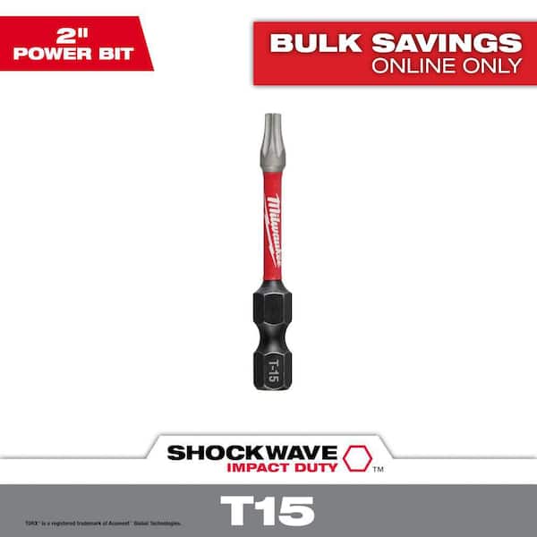 SHOCKWAVE Impact Duty 2 in. T15 Torx Alloy Steel Screw Driver Bit (1-Pack)