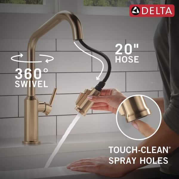 Delta Cordova Gold Champagne Bronze 17.06 in. H Pull Down Sprayer