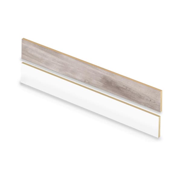 Cap A Tread Sorento Platinum Beige/Fishers Island Wood 47 in. L x 7.37 in. W x 0.56 in. T Vinyl Stair Reversible Riser