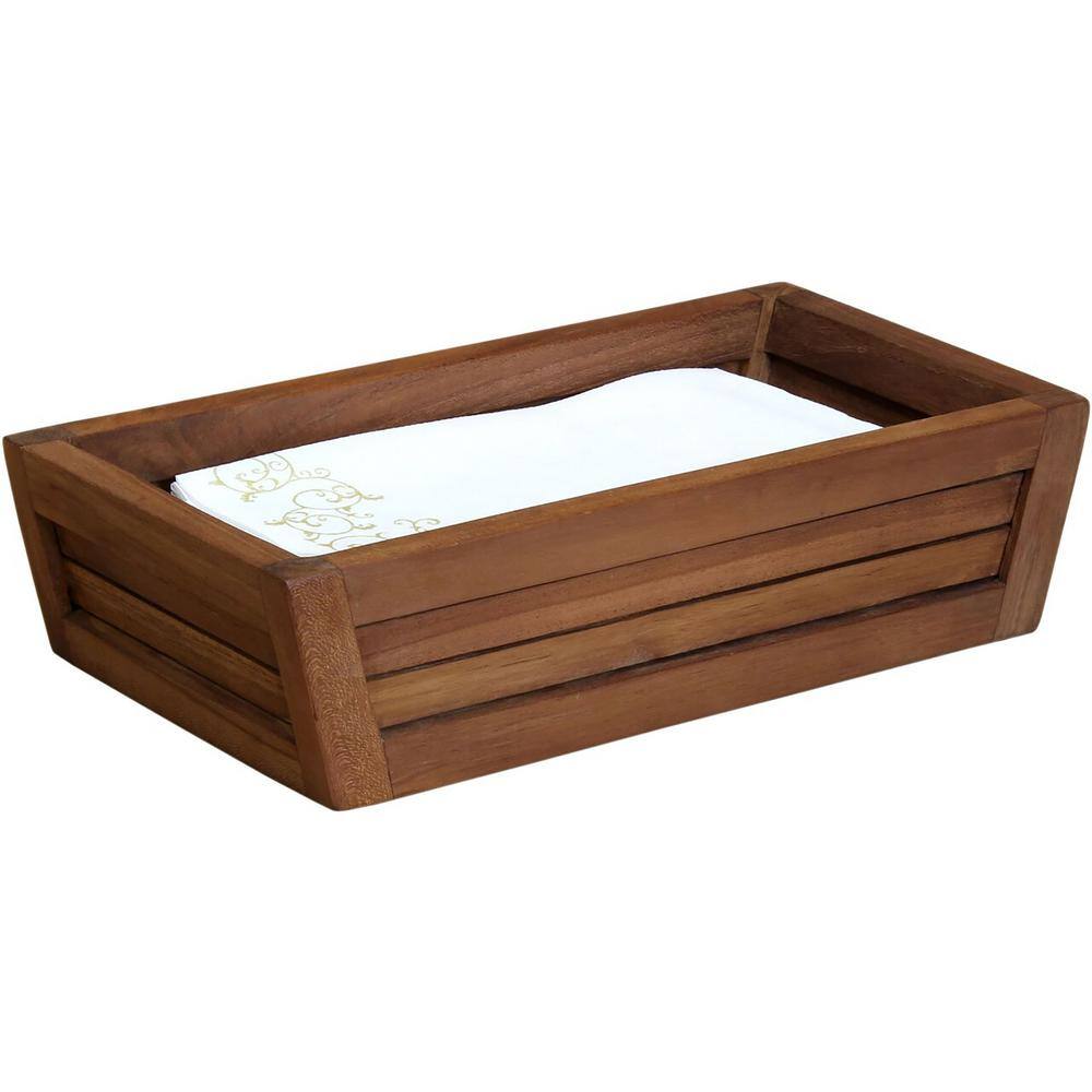 Teak Wood Bathroom Shower Amenities Tray