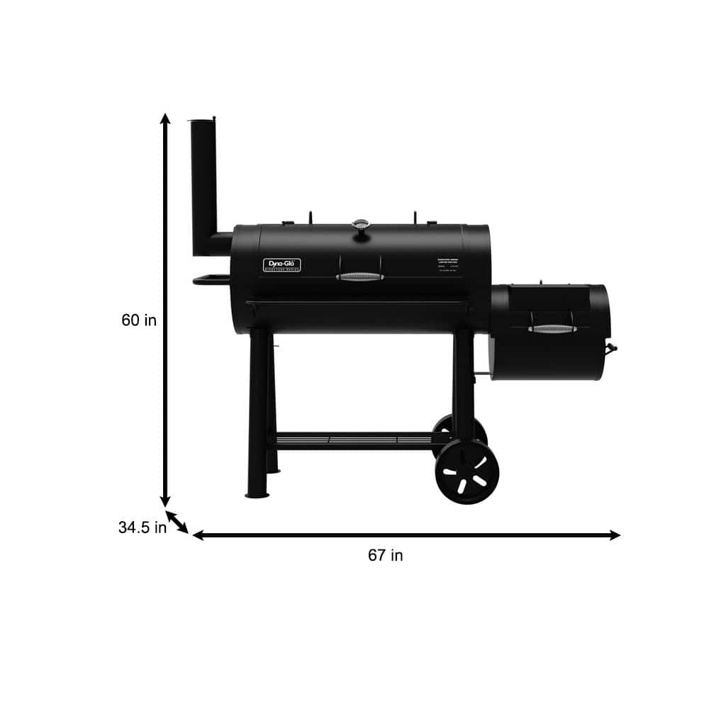 Black Steel Built-In Charcoal Grill with Smoker