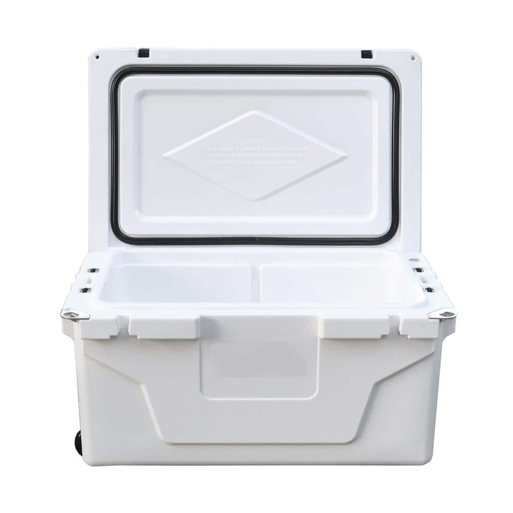 ITOPFOX Heavy-Duty Wheels 65 qt. White Chest Cooler with Bottle Opener for  Beach Drink Camping Picnic Fishing Boat Barbecue H2SA22OT049 - The Home