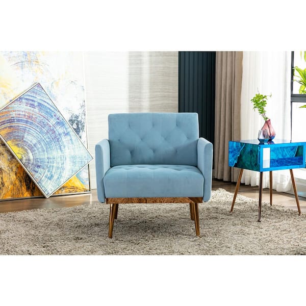 Homefun Light Blue Morden Leisure Single Accent Chair With Rose Golden  Metal Feet Hfhdsn-838Bl - The Home Depot