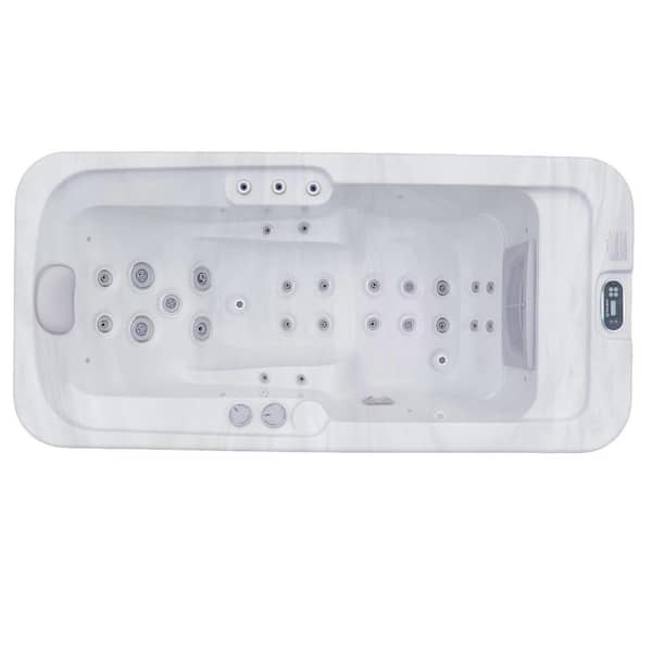 Lacey 1-Person Lounger-220V Standard Spa - 25 Stainless Massage Jets-Cloud Gray Interior with Ozonator
