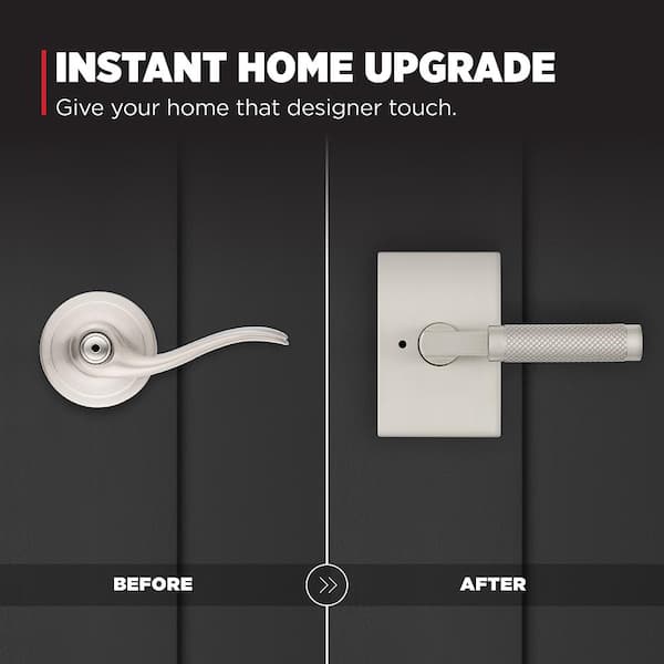 Kwikset Prava Satin Nickel Bed/Bath Door Handle 730PVL RCT 15 CP