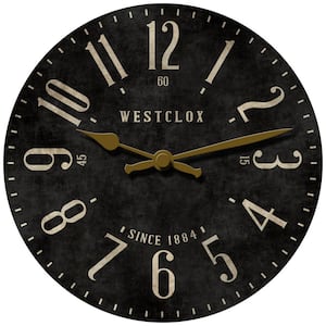 33363- Vintage Analog Black MDF Quartz Accurate 15.5" Wall Clock