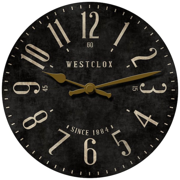 Westclox 33363- Vintage Analog Black MDF Quartz Accurate 15.5" Wall Clock