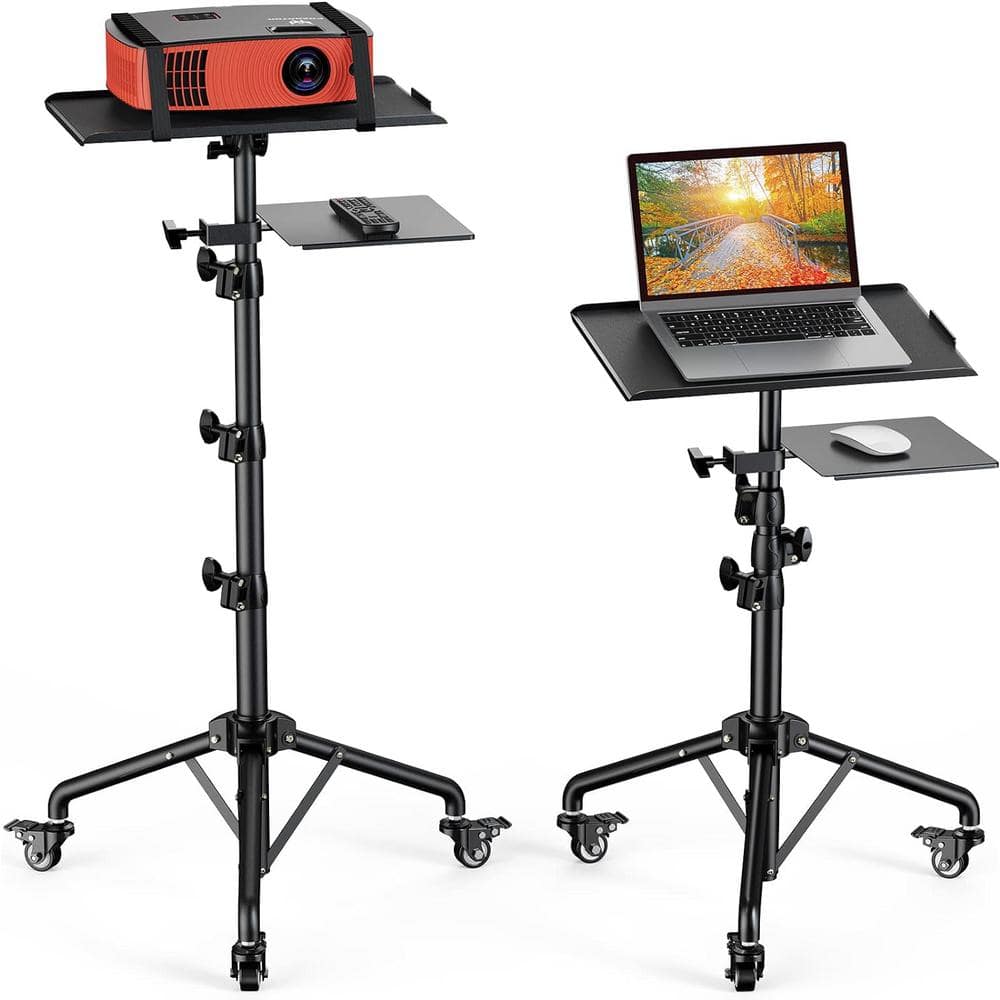 Etokfoks Projector Stand with Wheels, Laptop Tripod Stand with Mouse ...