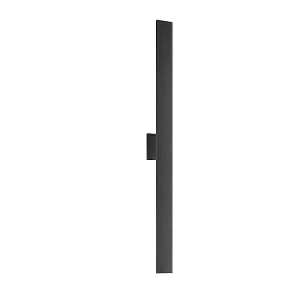 KUZCO Vesta 50 in., 1-Light 60-Watt Black Integrated LED Wall Sconce