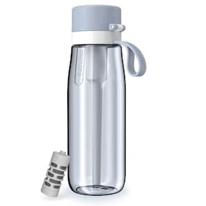 22 oz. Filtered Water Bottle Purify Tap Water Into Healthy Drinking Tasting Water in Blue
