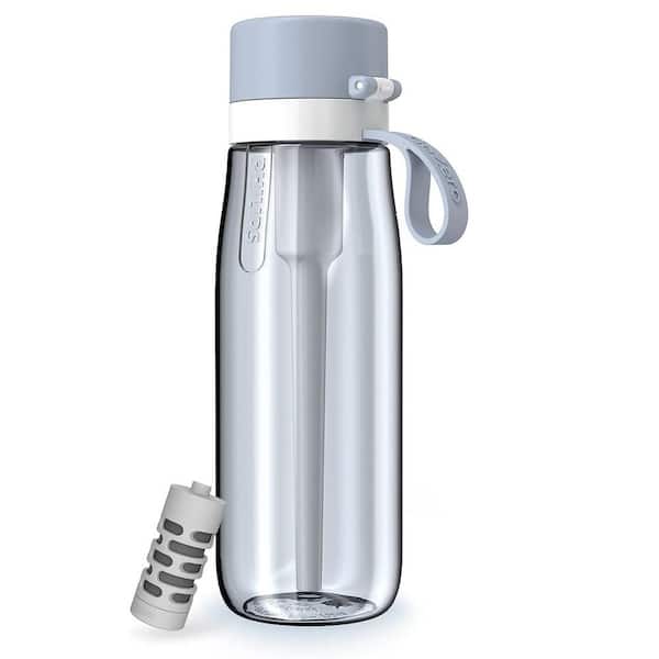 Lukvuzo 22 oz. Filtered Water Bottle Purify Tap Water Into Healthy Drinking Tasting Water in Blue