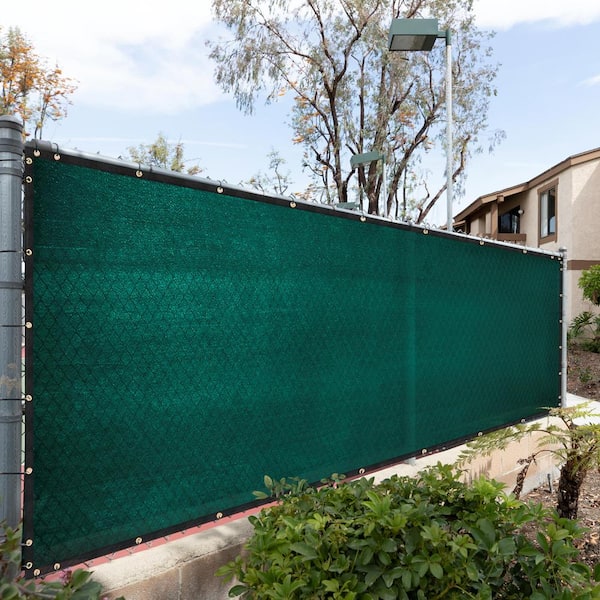 70 in. x 10 ft. Green Mesh Fabric Privacy Fence Screen with Perimeter Stitched Edges and Grommets, Zip Ties Included