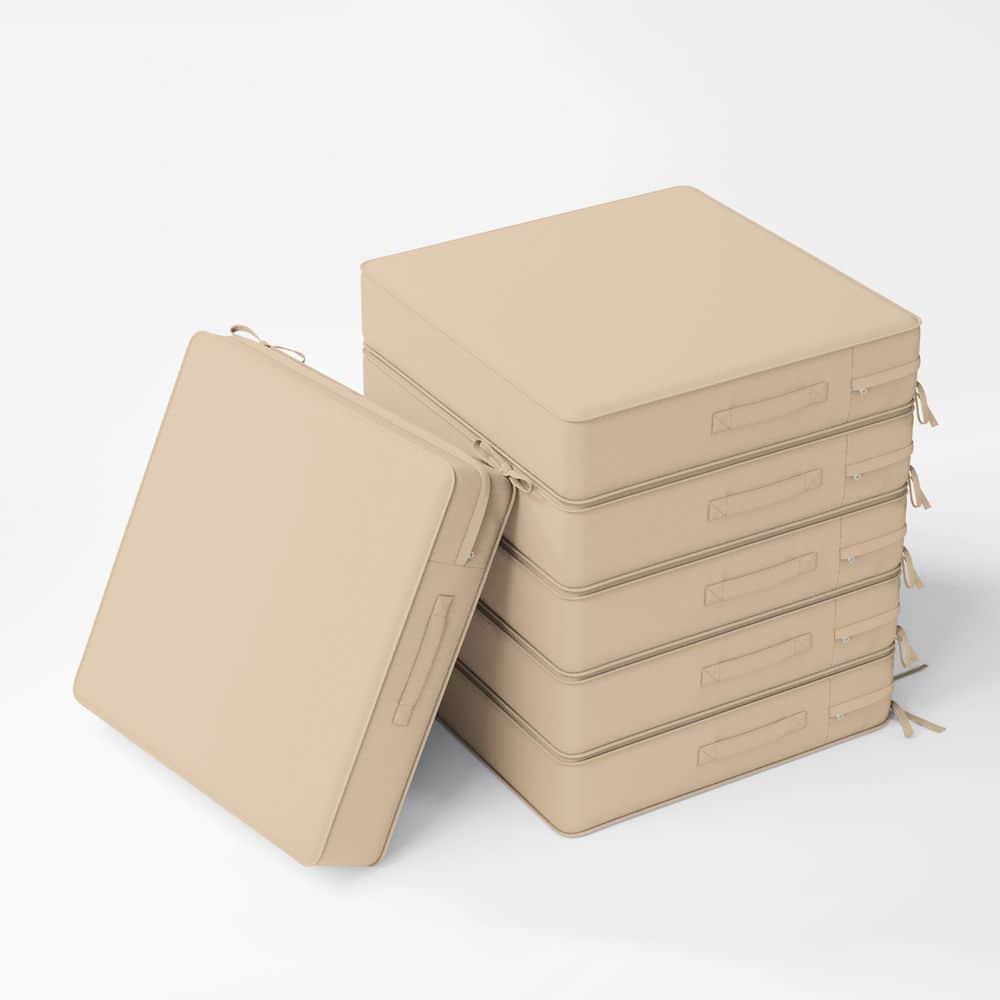 24 x 24 x 5 in. (6-Pack) Outdoor Waterproof Patio Furniture Replacement Seat Cushions with Ties and Handle, Sand price history on PriceWatchPro