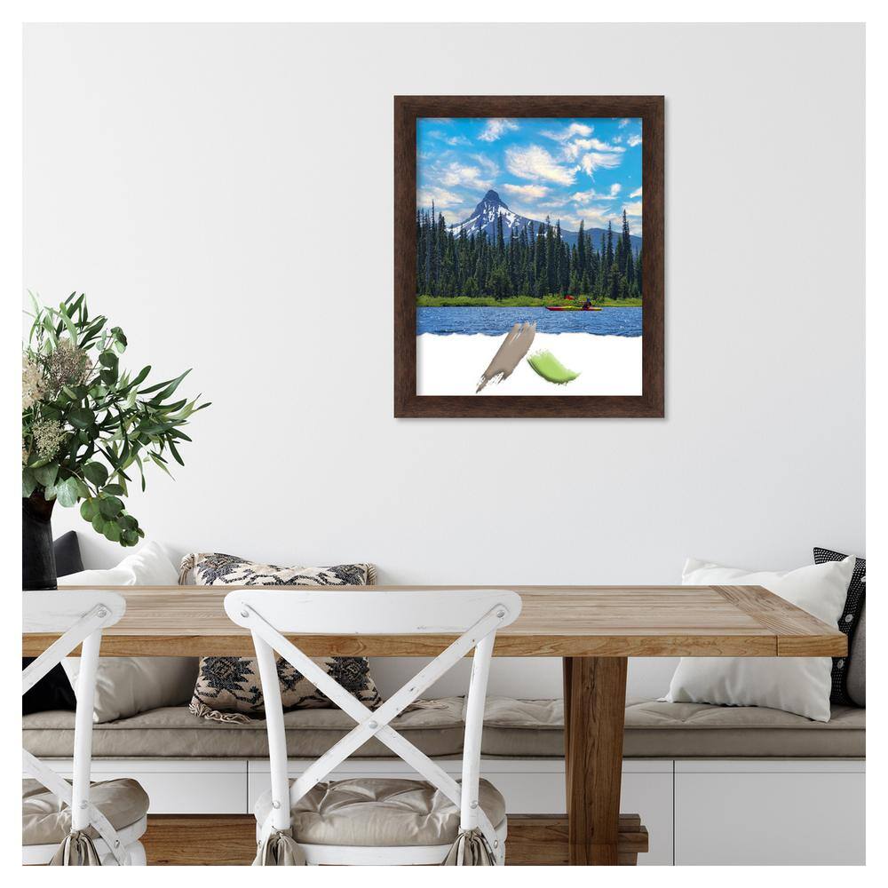 Warm Walnut Narrow Wood Picture Frame 18"x22"
