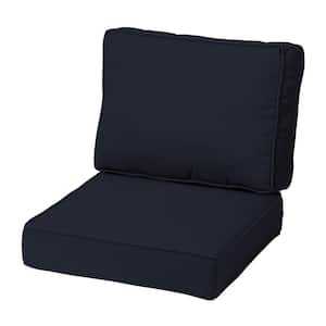 ProFoam 22 in. x 22 in. 2-Piece Plush Deep Seating Outdoor Lounge Chair Cushion in Classic Navy Blue