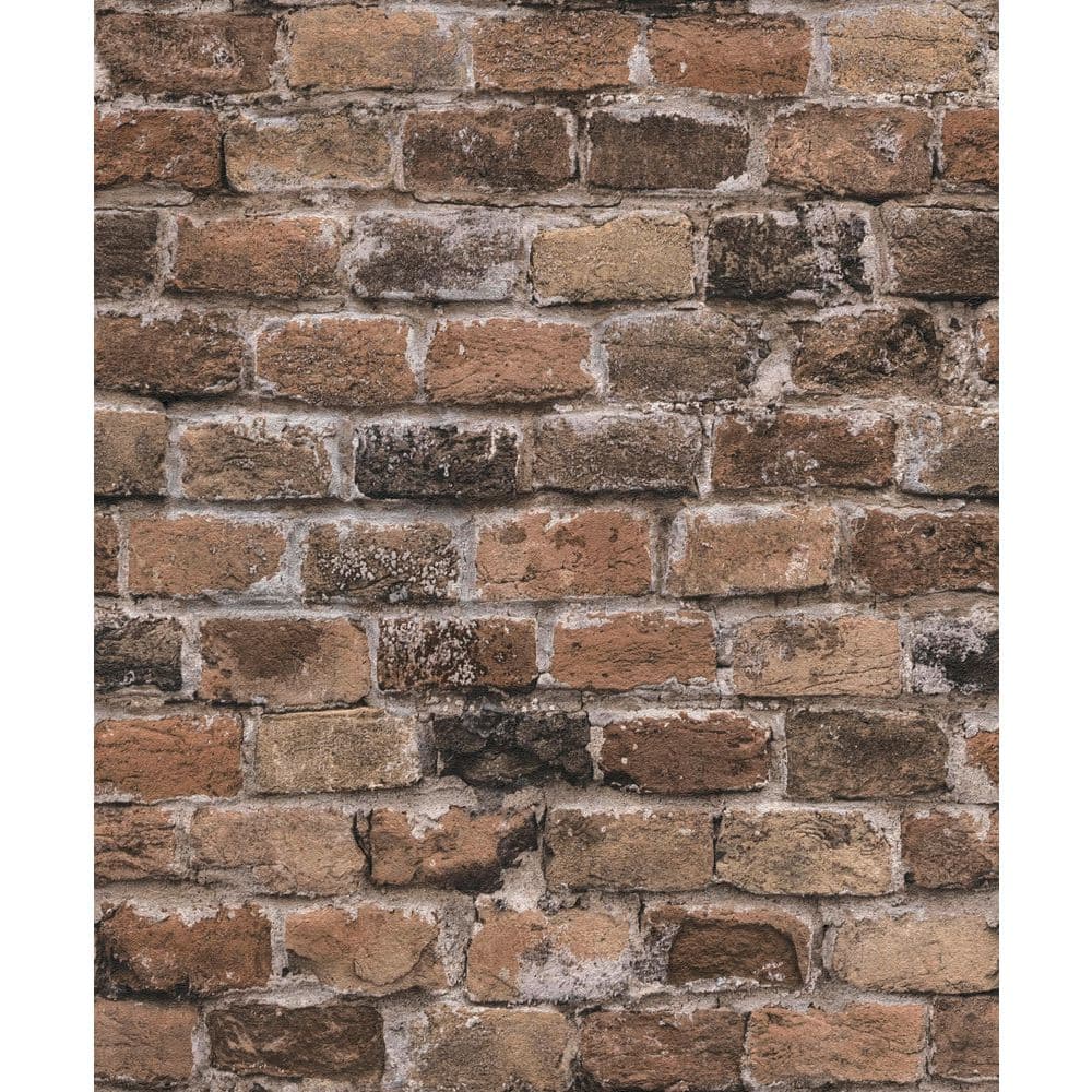 Bricks and More Collection Brown Authentic Brick Matte Finish Vinyl on Non-