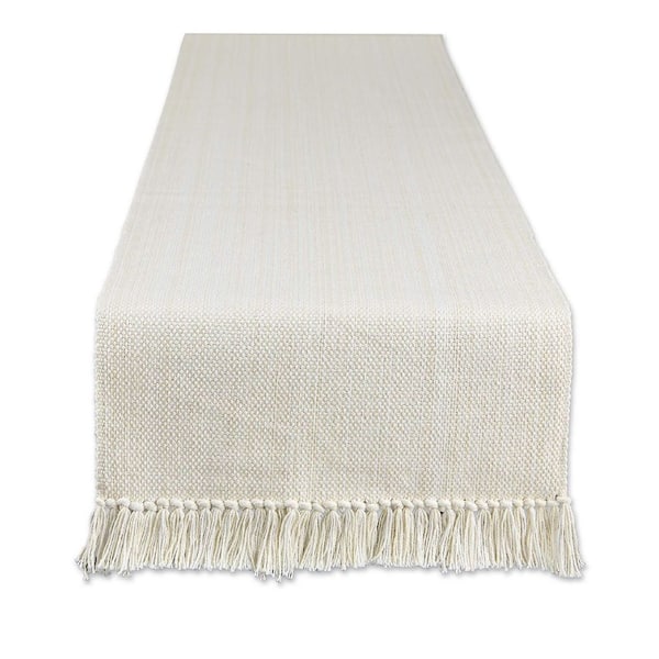 13 in. W x 108 in. L White Solid Cotton Table Runner
