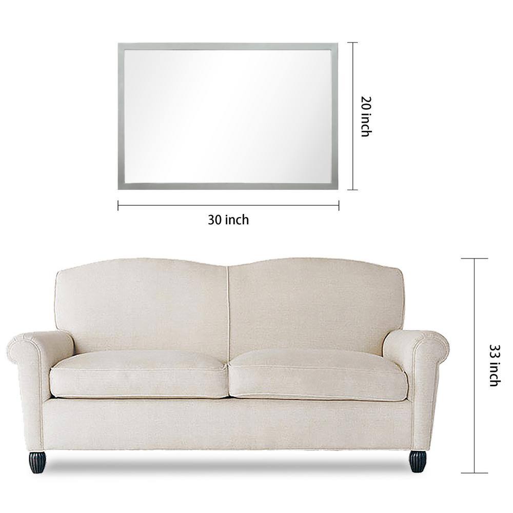 Contempo Polished Silver and Gold Stainless Steel 20" x 30" Wall Mirror