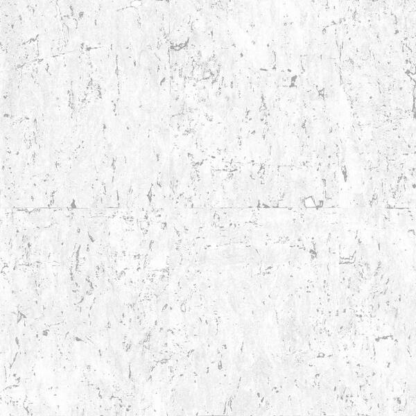 Graham & Brown Cork Light Gray/Silver Vinyl Peelable Wallpaper (Covers 56 sq. ft.)