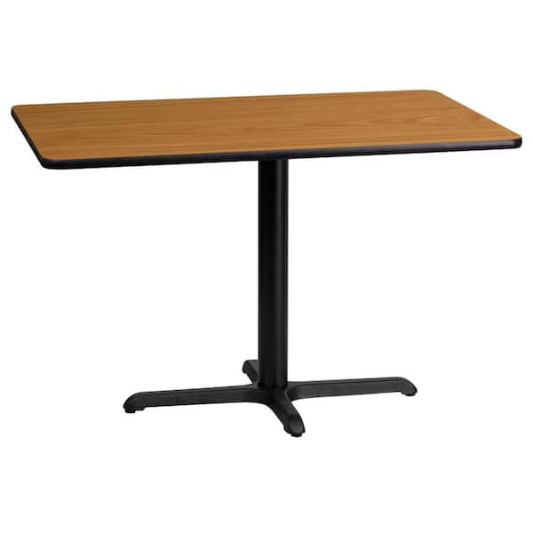 Flash Furniture 24 in. x 42 in. Rectangular Natural Laminate Table Top with 22 in. x 30 in. Table Height Base