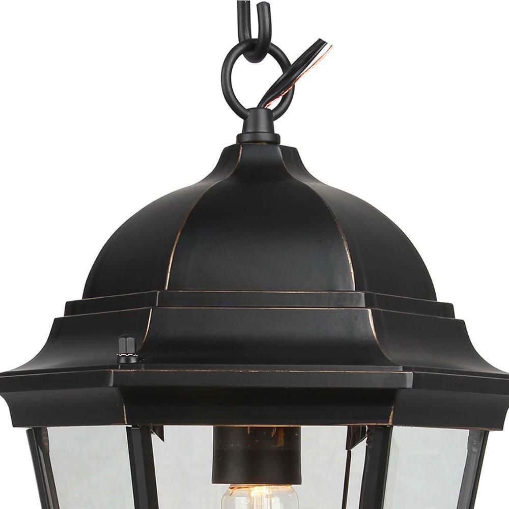 Imperial Black Glass Outdoor Hanging Lantern