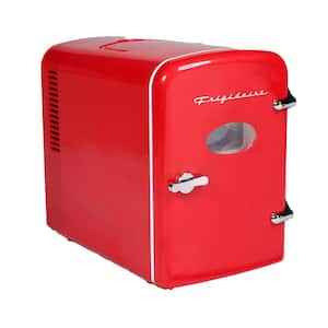 11.81 in. 0.18 cu. ft. 9-Can Retro Mini Refrigerator Beauty Cooler Without Freezer in Red
