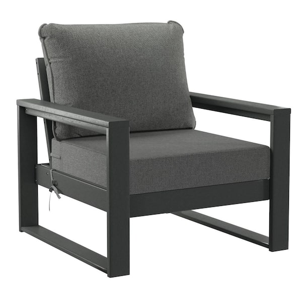 Endless Gray Frame Gray Cushions 6-Piece HDPE Plastic Outdoor Patio Conversation Deep Seating Set
