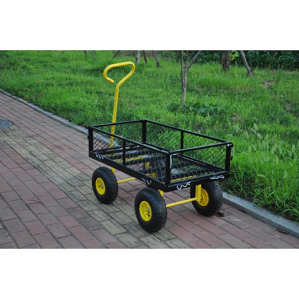 3.5 cu. ft. Metal Garden Cart, Black