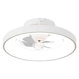 19.7 in. Modern Style Recessed LED Indoor Ceiling Fan Light White, Rotating Blades, APP, Remote Control, 3000K-6000K
