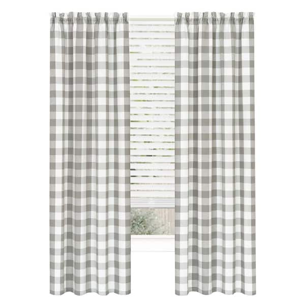 ACHIM Hunter 42 in. W x 84 in. L Polyester Light Filtering Curtain Panel in Grey