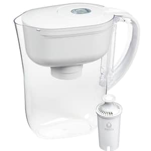 Small 6-Cup Water Filter Pitcher with SmartLight Change Indicator, Last Two Months, BPA-Free in White