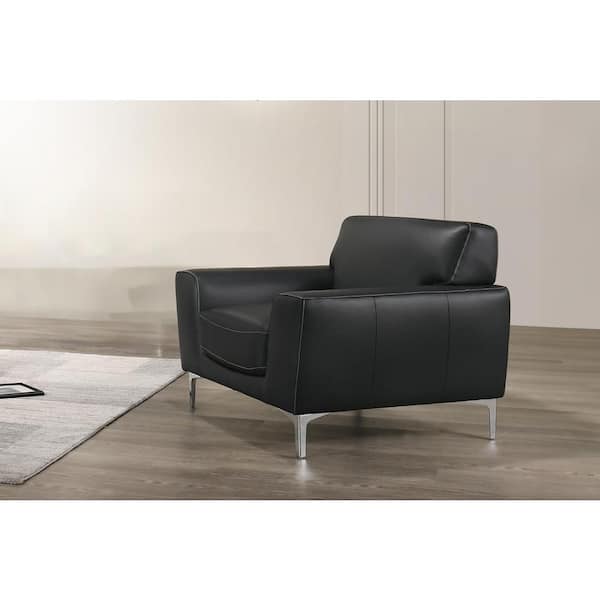 NEW CLASSIC HOME FURNISHINGS New Classic Furniture Carrara Black Top Grain Leather Armchair