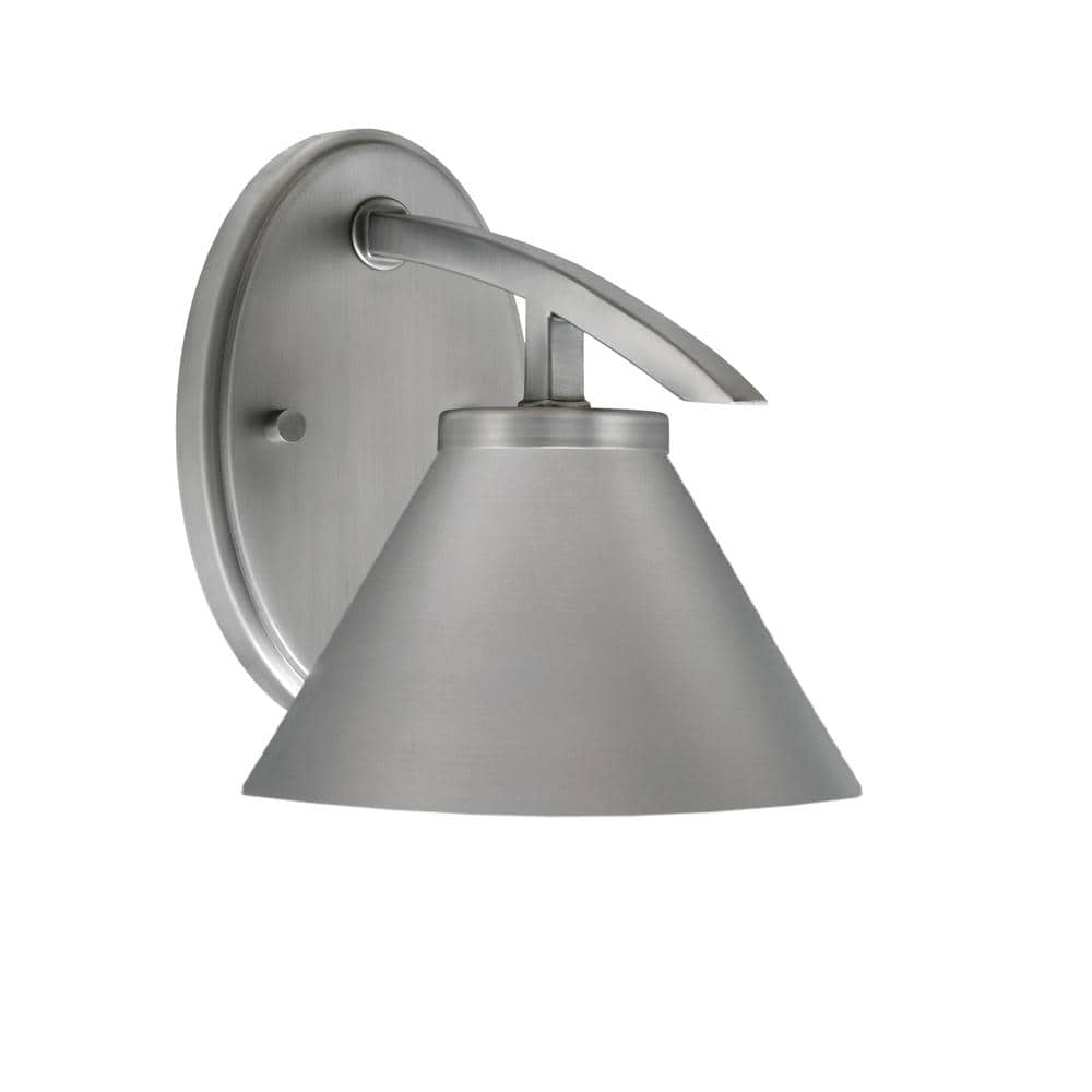 Siena 1-Light Graphite Downlight Wall Sconce with Graphite Metal Shade ...