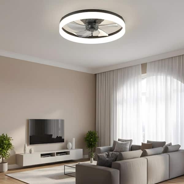 Light Pro 20 in. LED Indoor Black Smart Ceiling Fan with Remote and Light Dimmable