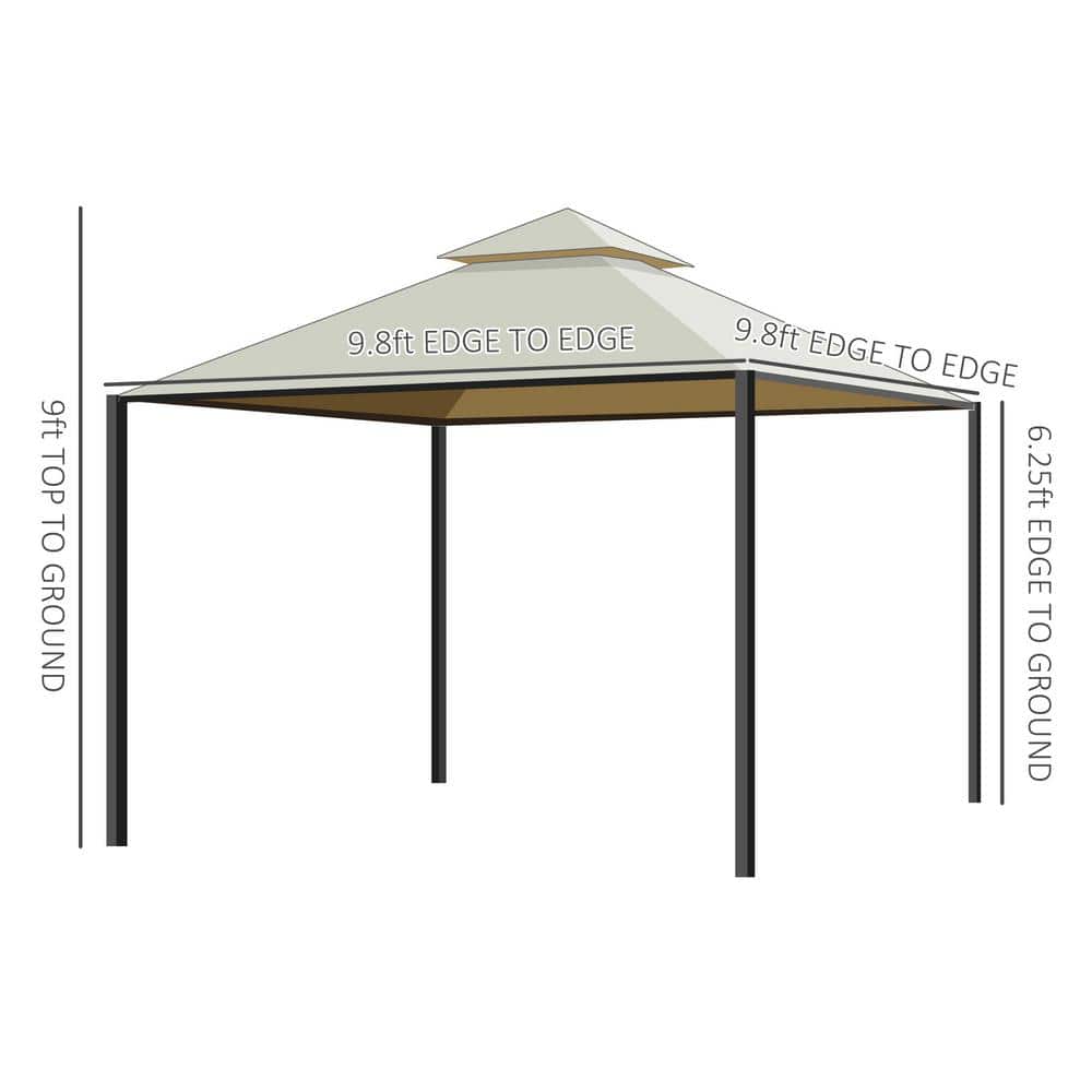 10x10 Red Aluminum Patio Gazebo with Sidewalls