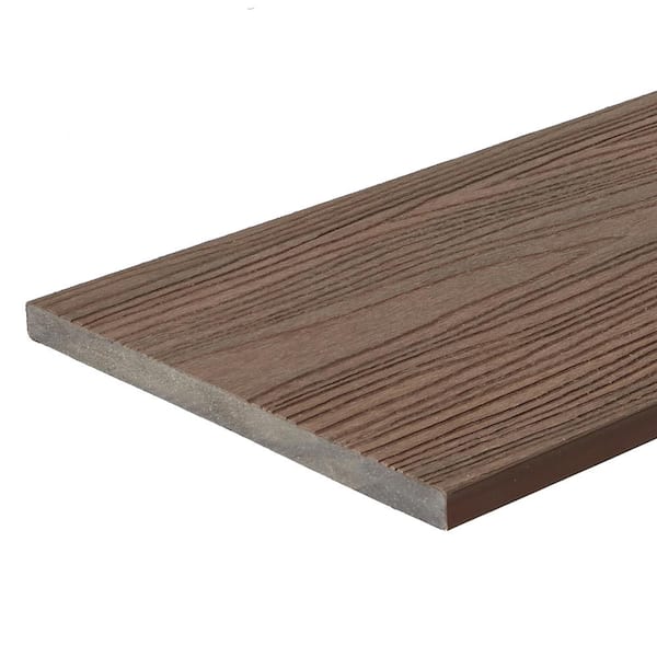 Unbranded 1x12-12' Elite Collection Capped Composite Fascia-Mesa Brown Square Edge Fully Encapsulated (Actual Size: 3/4