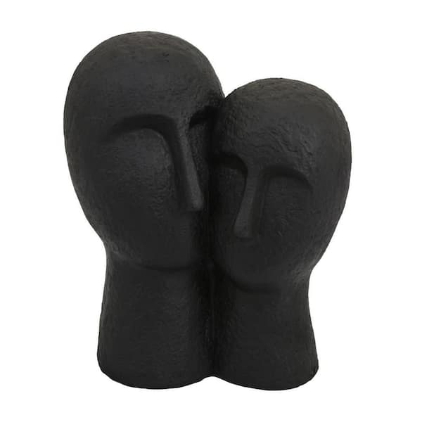 Kenny 12 Inch Black Resin Double Head Sculpture