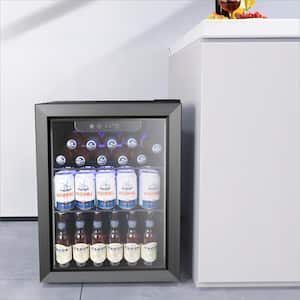 16.93 in. 16 Bottle, 68 Can, Single Zone Beverage and Wine Cooler in Black