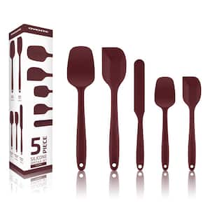 NoChoX 6 spatole in silicone resistenti al calore fino a 500 °F senza BPA, raschietto in silicone con anima in metallo, non stick e design senza cuciture, per cucinare o cuocere (nero