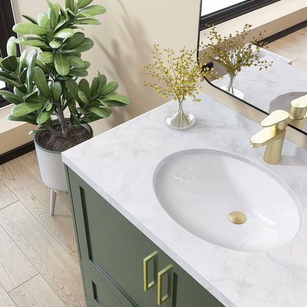Zeafive 20 in. Undermount Oval U-shape Bathroom Sink with Overflow
