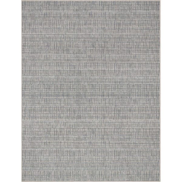 Beige 9 ft. 10 in. x 13 ft. Flat-Weave Abstract Bali Retro Plaid Area Rug